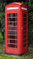 UK public phone box from the mid 1900s - bright red