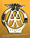 An AA badge for attaching to the front of a car to show membership of the Automobile Association