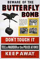 WW2 poster on danger of butterfly bombs