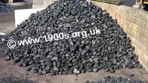 Coal in a heap in a coal yard.