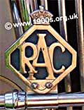 An RAC badge for attaching to the front of a car to show membership of the Royal Automobile Association