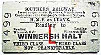 1954 train ticket for a member of Her Majesty's Forces on leave