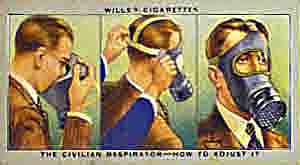 How to put on and adjust a Second World War gas mask.