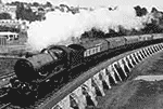 mid-20th century steam train