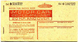 front cover of book of 1973 petrol coupons, thumbnail