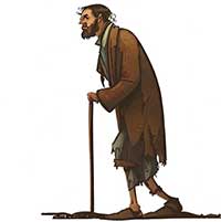 representation of a tramp or vagrant