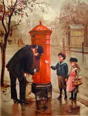 Posting a letter in a Victorian letter box