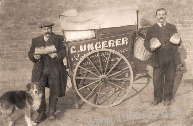 bakers delivery handcart, early 20th century