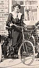 Victorian woman with a bicycle
