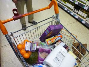 Contents of supermarket trolley